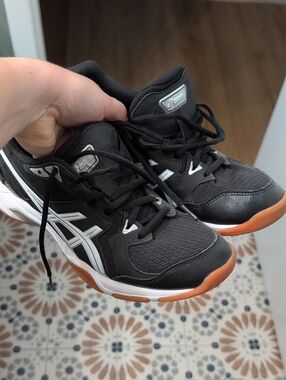 ASICS Black Athletic Shoes with Gum Outsoles